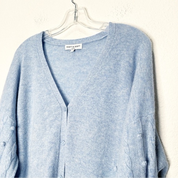 Scott & Scott London 100% Cashmere Cardigan Blue Large - Picture 4 of 13